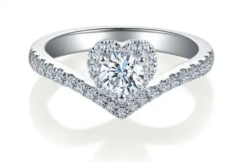 blue flame蓝色火焰真心系列钻石戒指