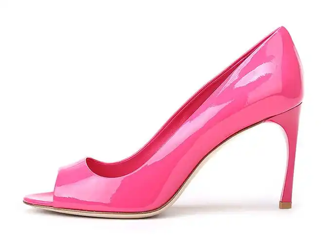 miumiu(缪缪) 玫粉色漆皮鱼嘴高跟鞋 37