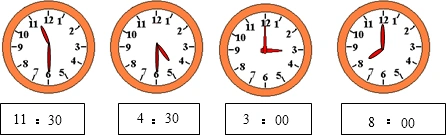 故答案为:11:30,:4:30,3:00,8:00.