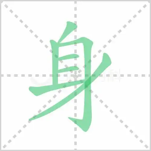 解说身的笔顺及身的笔画顺序怎么写?
