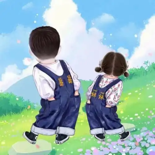 萌娃头像,姐俩儿,兄弟俩个,姐弟,兄妹