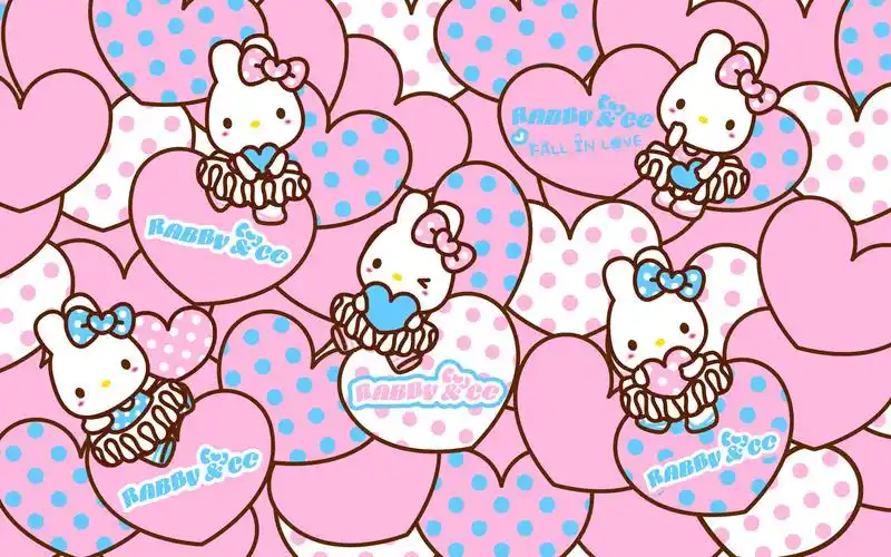 rabbycc粉蓝爱心系列壁纸 - 蓝漫lm - 原创作品 - 视觉中国(shijueme)