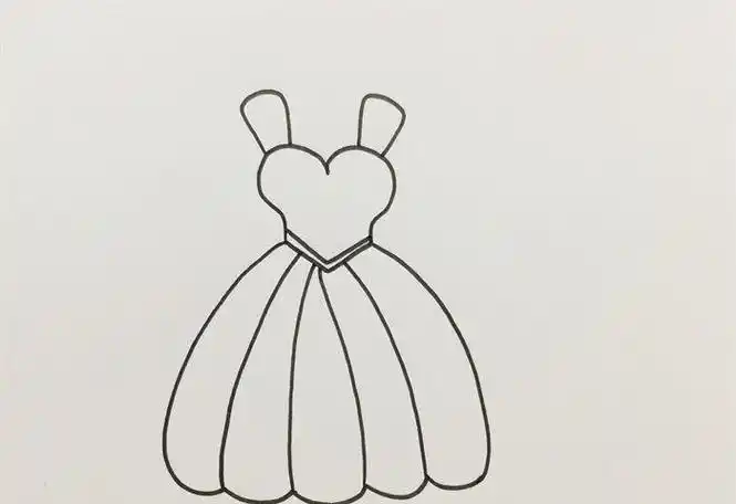 幼儿早教简笔画教程在家教小孩画简笔画长裙子怎么画长裙子简笔画画法