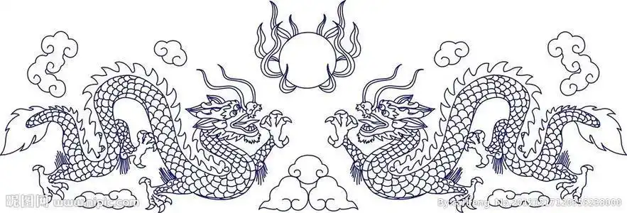 双龙戏珠简笔画彩色