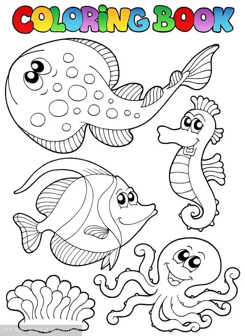 用海洋动物填色书