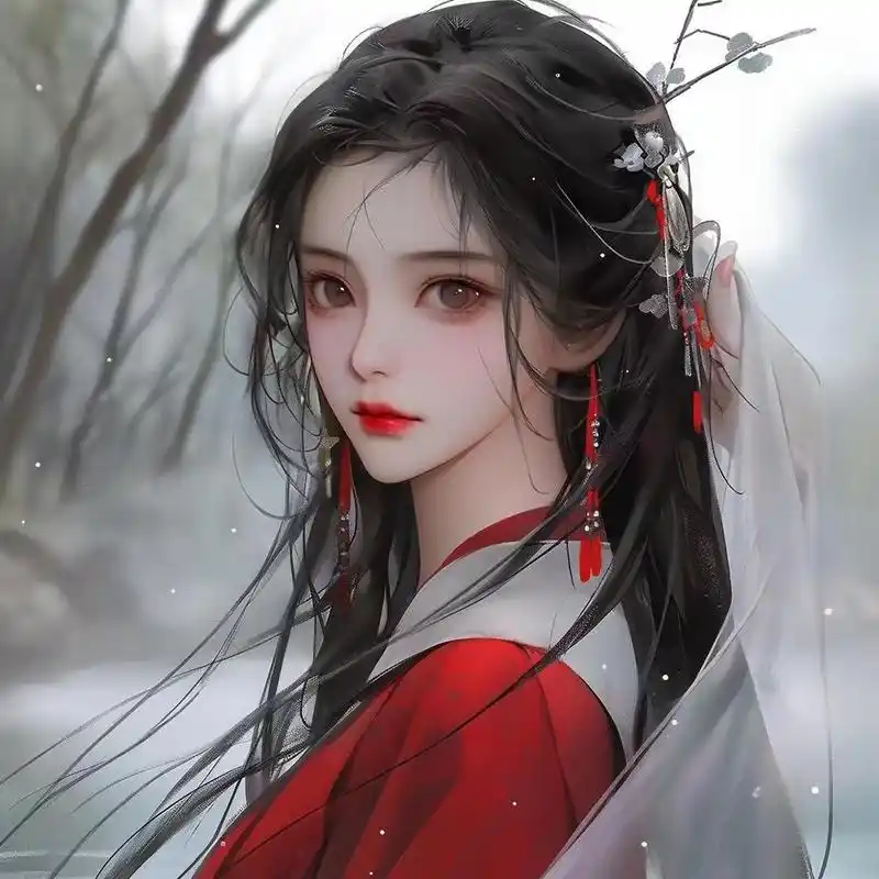 ai红衣古装美女动漫头像,还蛮好看的! #ai艺术季# #古风小分队