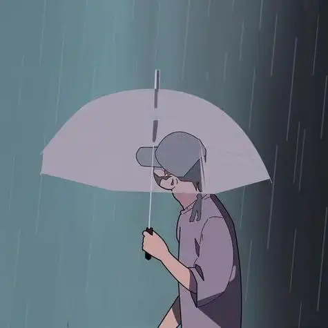 雨中的男子头像临摹
