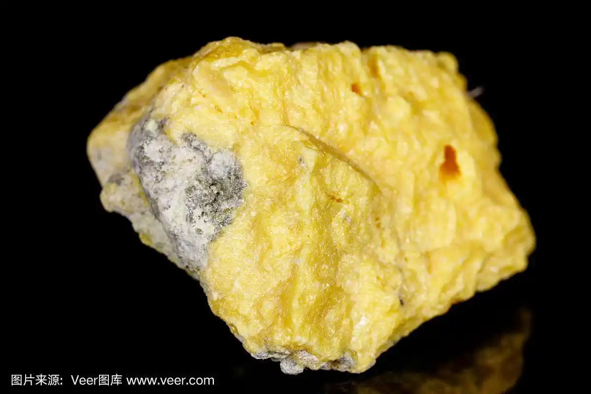 宏观矿物石硫磺黑色背景