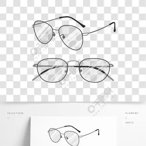 两幅近视眼镜免抠png透明图层素材模板免费下载_ai格式_2000像素_编号