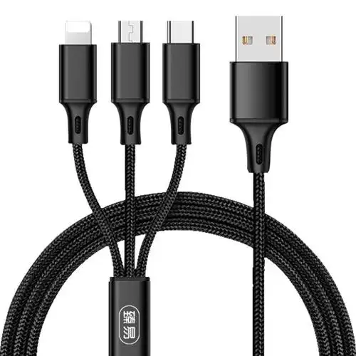 充电器头数据线快充一拖三手机车载多头多用万能通用型三合一接口带