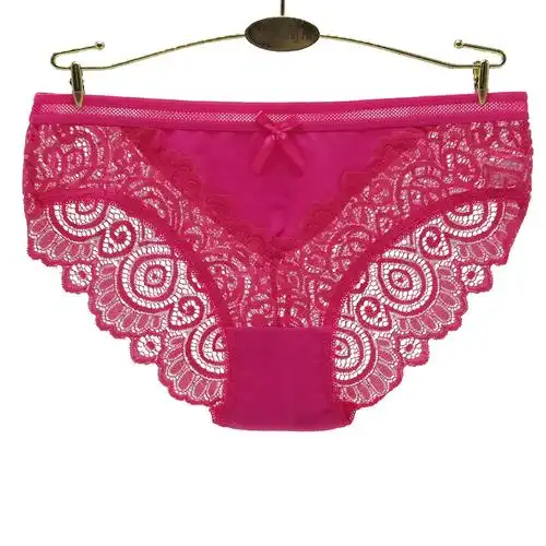 厂家出口内裤外贸女式内裤蕾丝边女士三角裤纯色女短裤批发