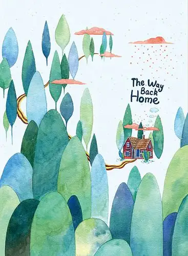 插画,商业插画,手绘水彩原创the way back home (本册设计)