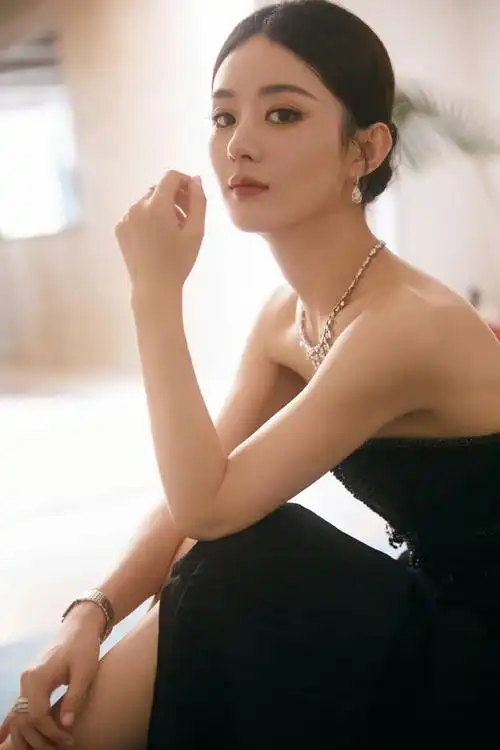 赵丽颖黑色复古裙