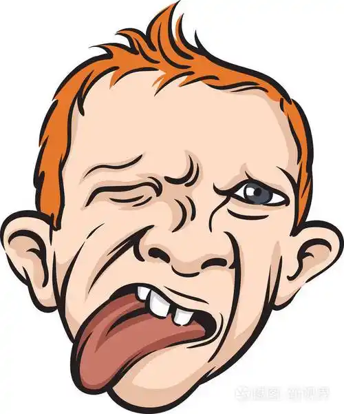 矢量插图的人脸恶心的鬼脸.