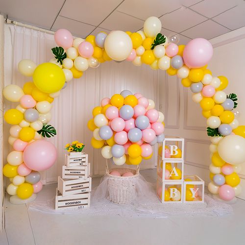 布置宝宝周岁生日装饰场景百日背景墙商场活动气球