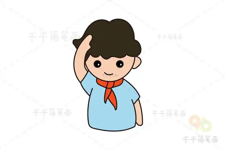 敬礼简笔画动物简单小学生敬礼怎么画小男孩敬礼简笔画小学生的敬礼