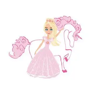 独角马动漫美丽的年轻公主和独角兽照片