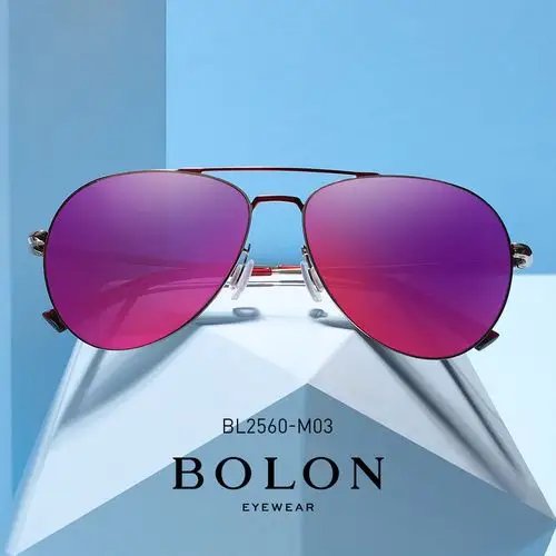 bolon暴龙炫彩偏光太阳镜男女复古蛤蟆镜金属墨镜太阳眼镜