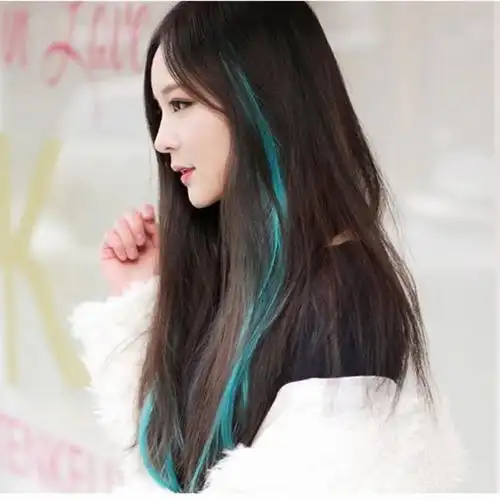 彩色假发8片装发条发丝挑染头发漂染染发无痕日常整顶假发