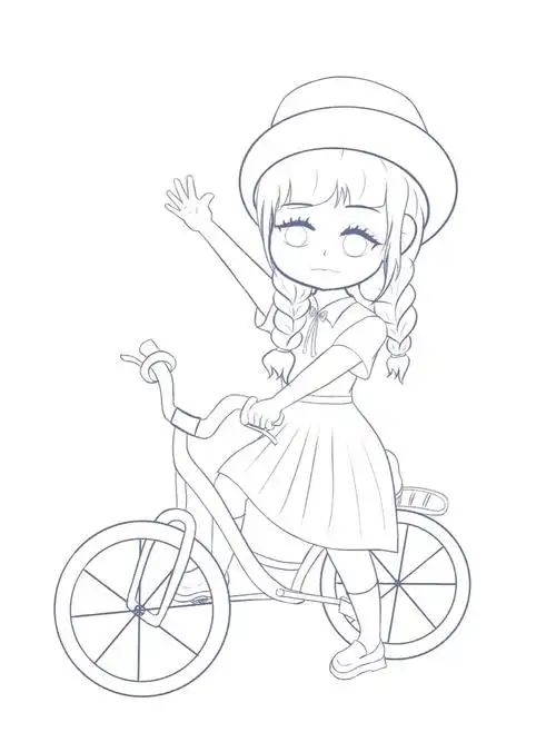 骑自行车的女孩