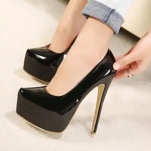 3速卖通跨境电商货源一件代发欧美夜店大码高跟鞋t台走秀高跟06100