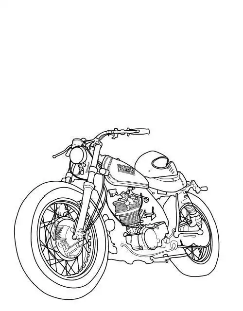 酷酷机车简笔画 简笔画图片大全-蒲城教育文学网