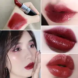 正品mac魅可子弹头口红唇膏108dubonnet牛血红滋润显白气质红棕色