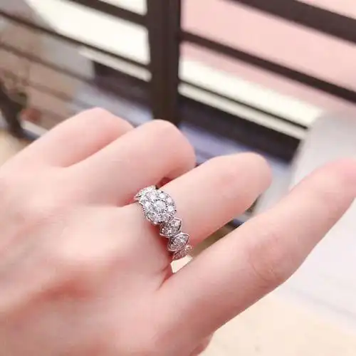 1克拉拼钻戒指特秒不议退h梦幻一克拉戒指总重1ct钻石白亮h色29克左右