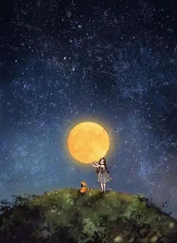 超美森系治愈风插画,画面温馨又意境