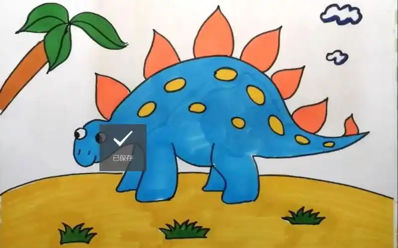 儿童简笔画,画一幅正在漫步的小恐龙,绘画步骤