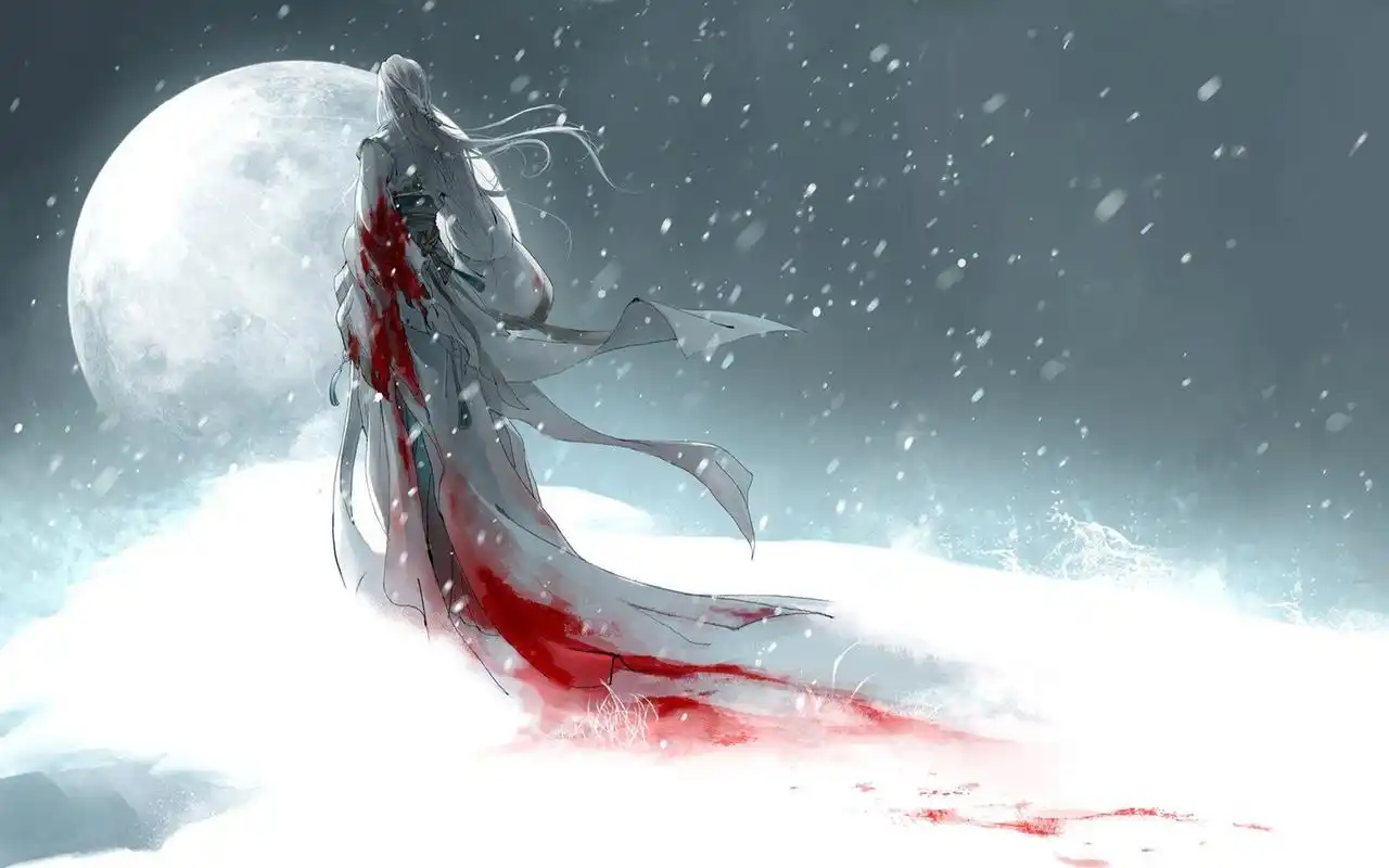 回车桌面>电脑壁纸>矢量>卡通矢量>孤独伤感的古代美男>