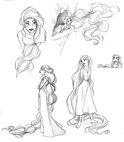 长发公主线稿集042