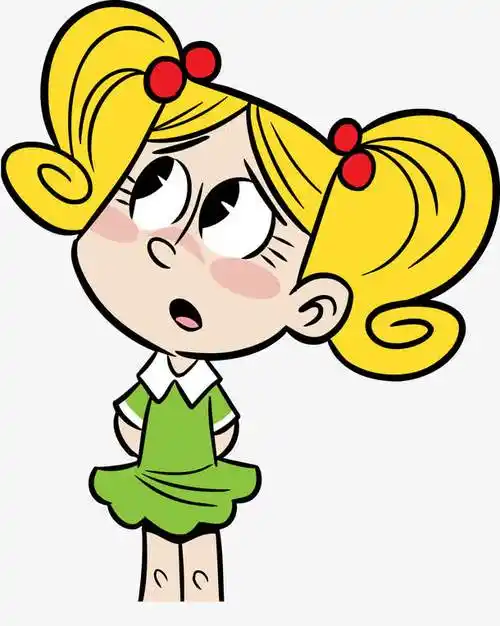 可爱女孩不开心卡通矢量