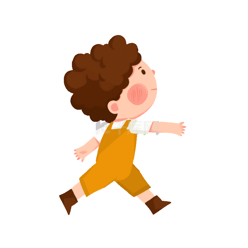 卡通可爱男孩女孩初恋青春