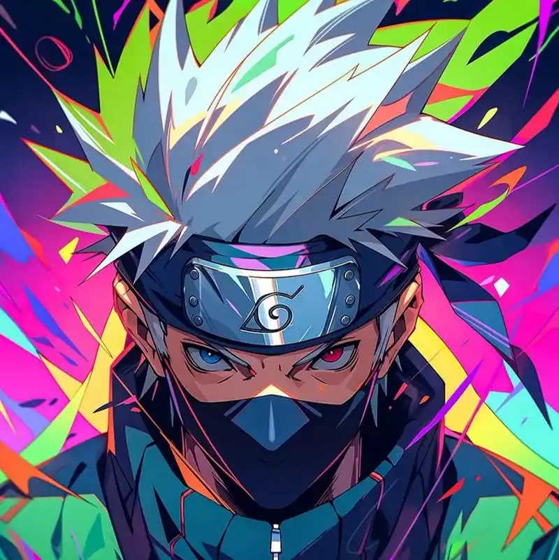 【动漫二次元头像分享】 火影忍者系列,炫彩版卡卡西.