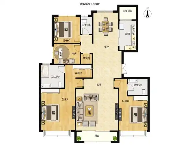东方鸿璟户型图(链家网)