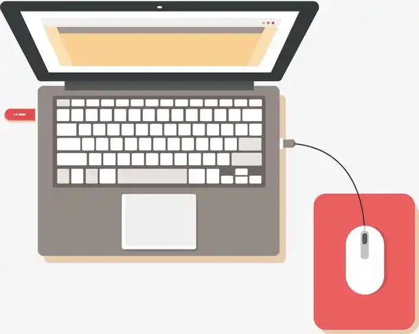 电脑卡通学习办公用品矢量素材