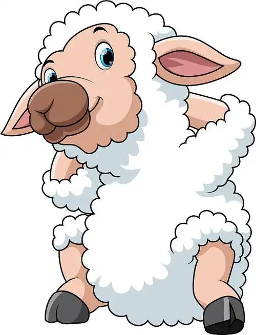 快乐的卡通绵羊图片
