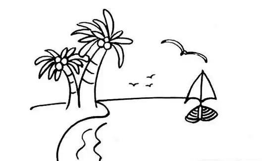 风景简笔画 - 简单简笔画