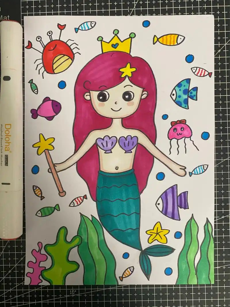 美人鱼 儿童画 公主画94 小朋友会喜欢的公主人物94适合4-8岁女孩