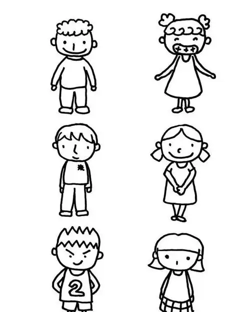 可爱的卡通人物简笔画素材(超萌的卡通人物线条画合集)