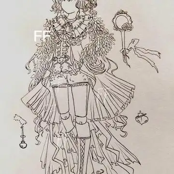 来点伊芙琳妹妹的黑白稿大赏.