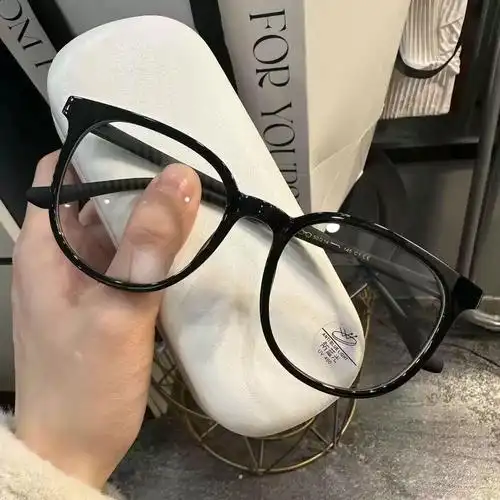 高级显白栗子棕近视眼镜女ins高颜值可配度数女防蓝光平光镜超轻