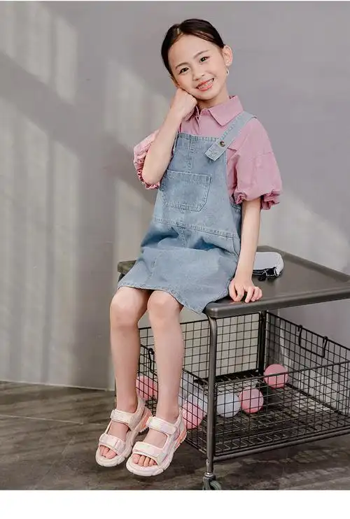 女童运动凉鞋2022新款儿童鞋子夏季时尚公主中大童小女孩软底鞋粉色26