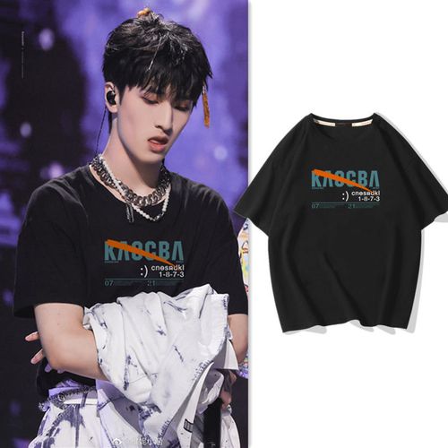 严浩翔同款衣服字母印花t恤半袖潮牌短袖嘻哈男女宽松情侣装上衣