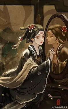 黑衣古风手绘美女