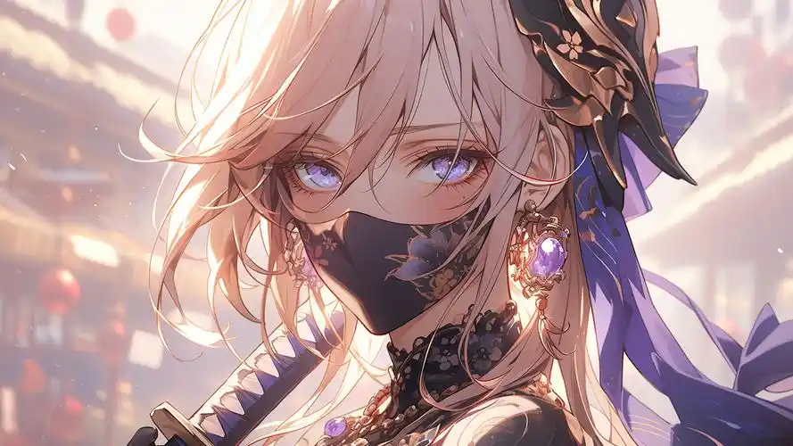 紫衣蒙面女侠(动漫静态壁纸) - 静态壁纸下载 - 元气壁纸