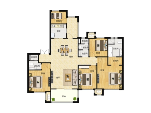 名门紫园5室2厅3卫户型图