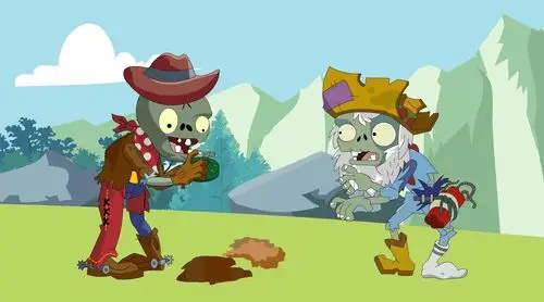 大帅淘金僵尸派牛仔僵尸去后山埋地雷