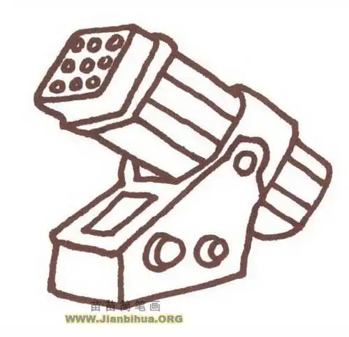 火箭炮简笔画教程火箭炮简笔画怎么画火箭炮怎么画简笔画火箭筒机枪简